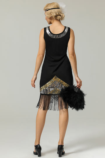 Vestido flapper negro de los años 20